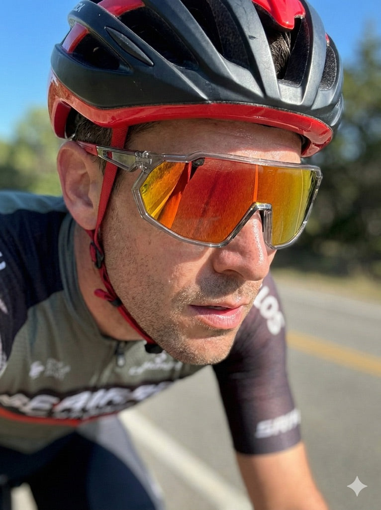 Polarized sport sunglasses - Clear/Red