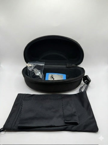 Sunglasses packaging - open case with accessories